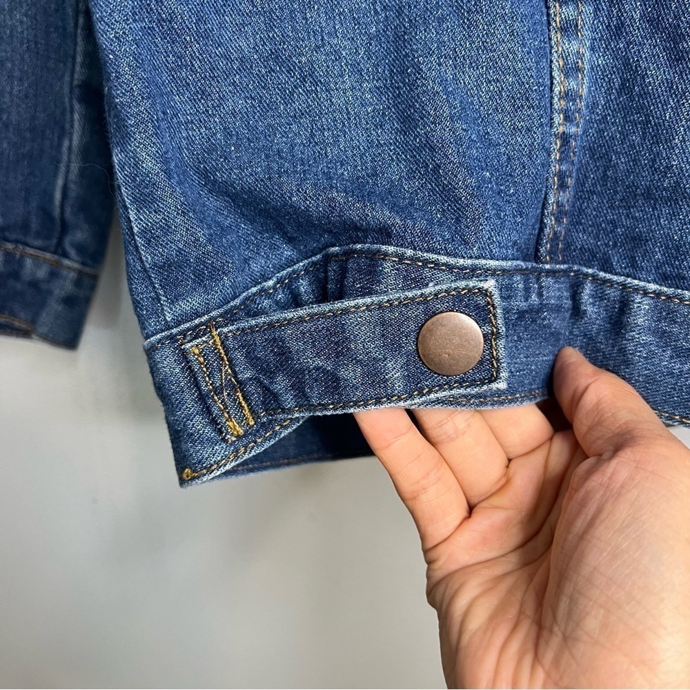 BBJ Women’s Distressed Denim Jean Jacket Size M 100% Cotton Blue Was Long Sleeve - Picture 10 of 15